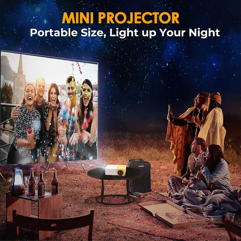 Wendry Smart Projector, Portable 6000 Lumens LED Mini Projector, 1080P Home Theater Video Projector Suitable for Outdoor Recreation and Home Theaters - Image 3